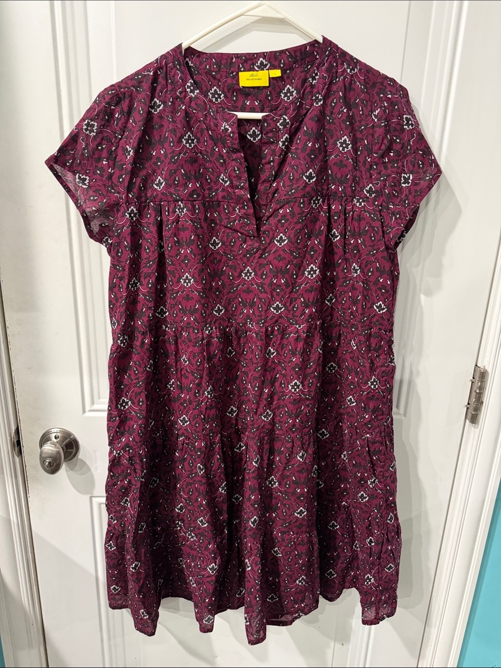 Women's Short Sleeve dress in Deep Plum